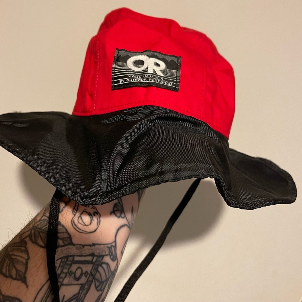 Outdoor Research Red and Black Adventure Hat